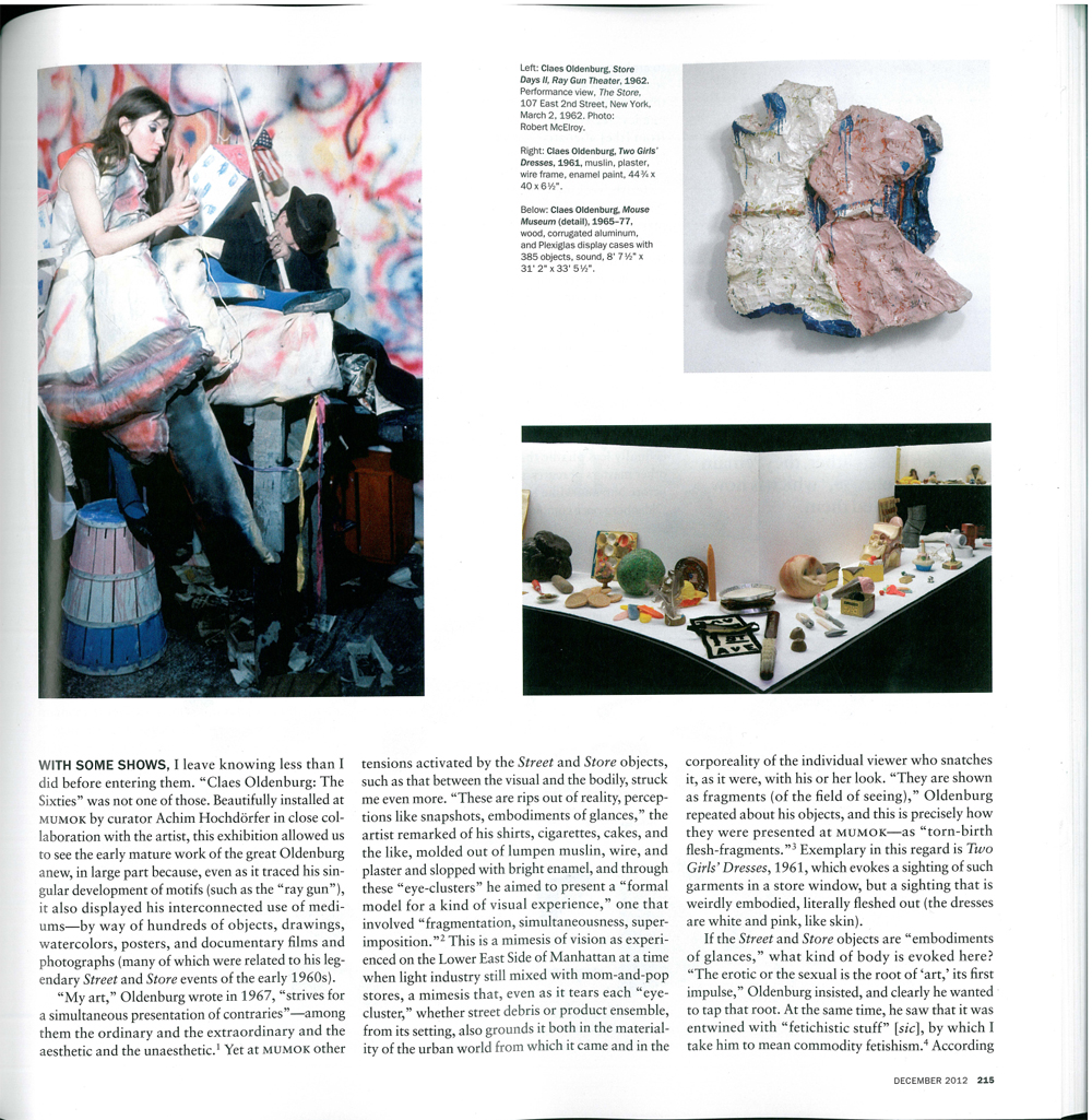 Artforum, December 2012, S. 215