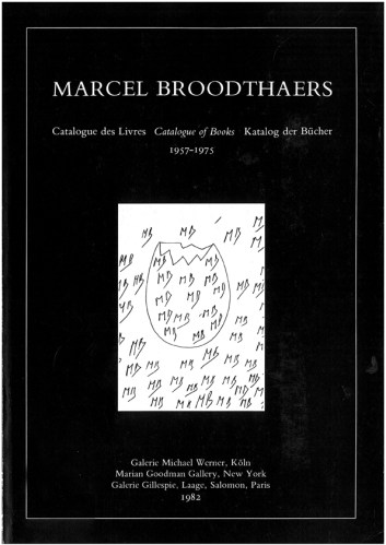Marcel Broodthaers Katalog der Bücher Cover